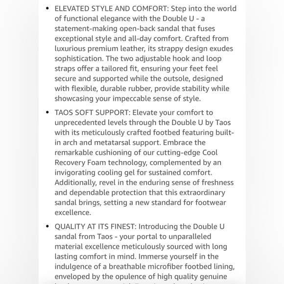 TAOS leather slip on adjustable SANDALS 19211 WOMENS SZ 7 NWOT never worn shoes - Picture 7 of 7